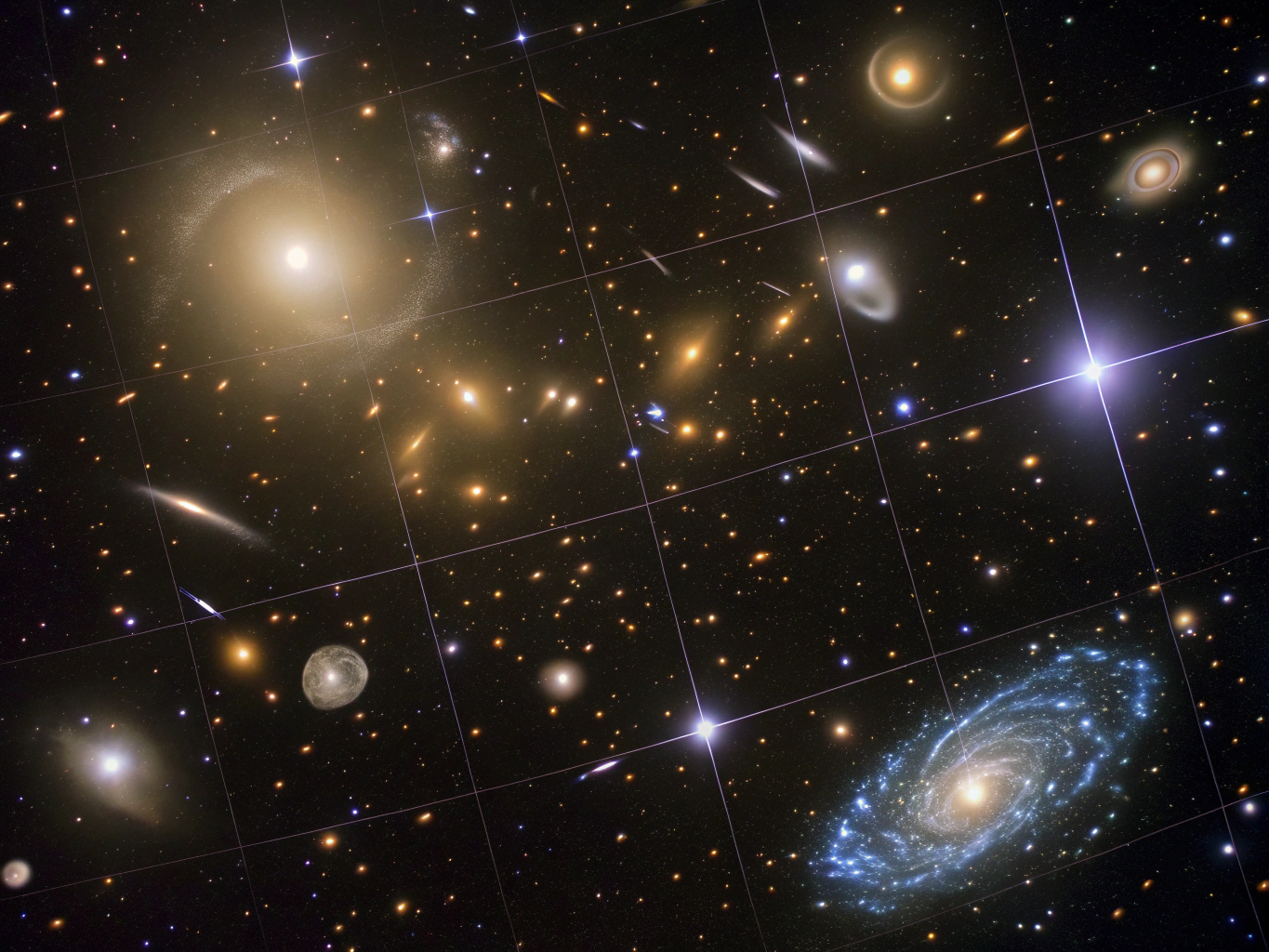 Gravitational lensing ring distorting cosmic light