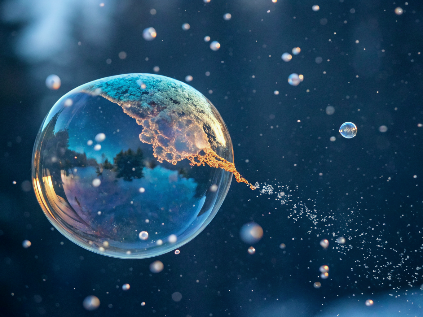 Topological bubble nucleation visualization within an inflating cosmic manifold